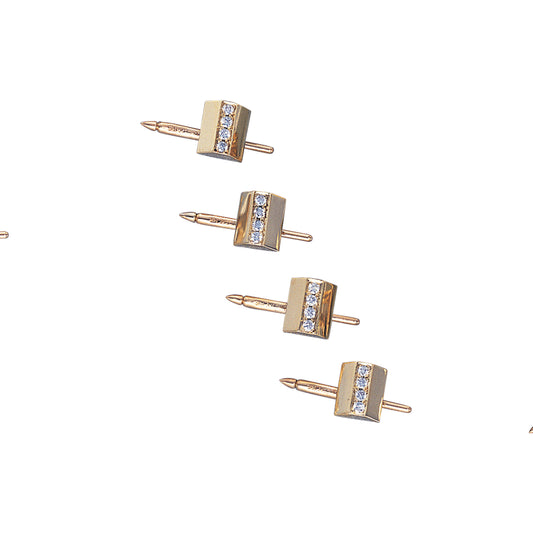 Shed Roof Stud Set with Diamond Row   (LKSS-24P-D)