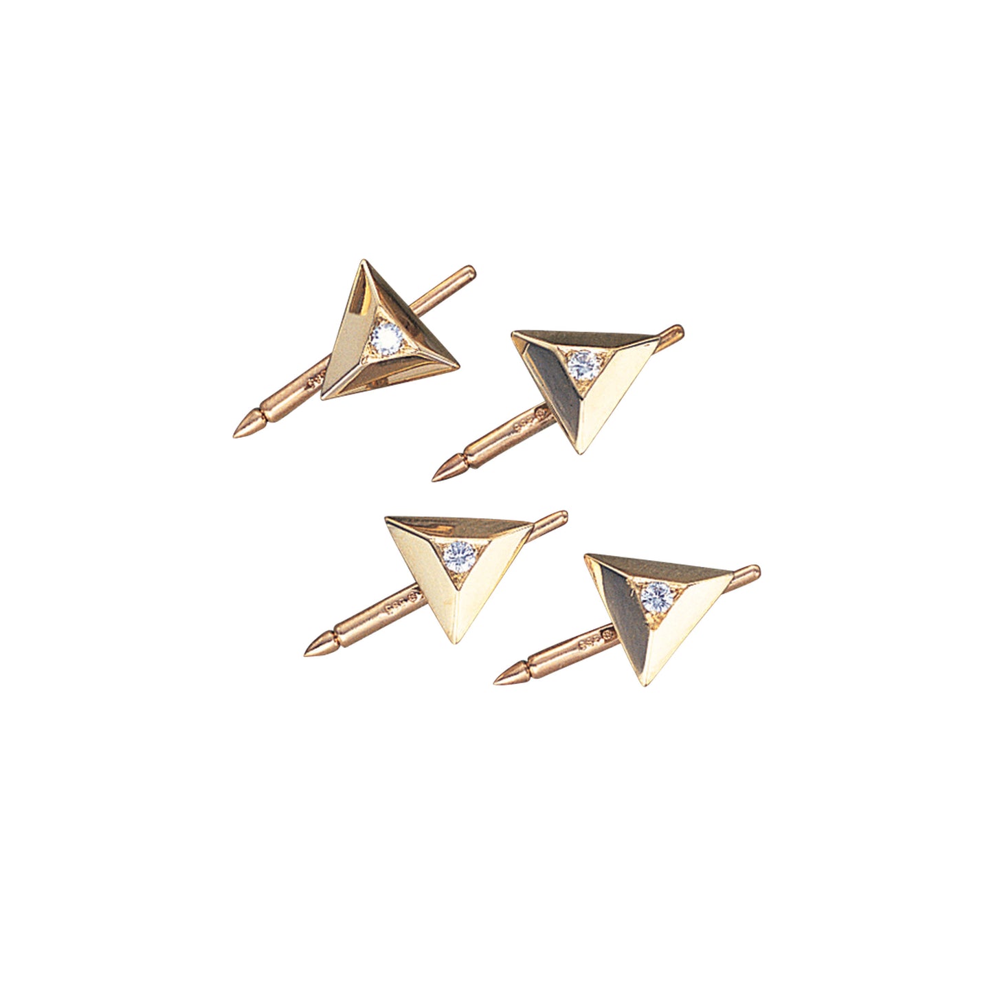 Tri-Pyramid Diamond Stud Set (LKSS-318-D)