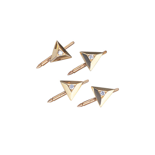 Tri-Pyramid Diamond Stud Set   (LKSS-318-D)