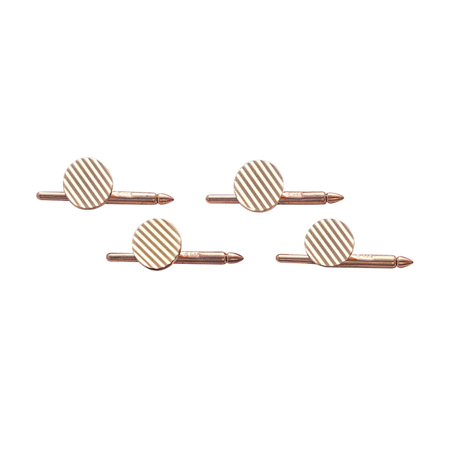 Diagonal Etched Round Stud Set (LKSS-4D-FC)