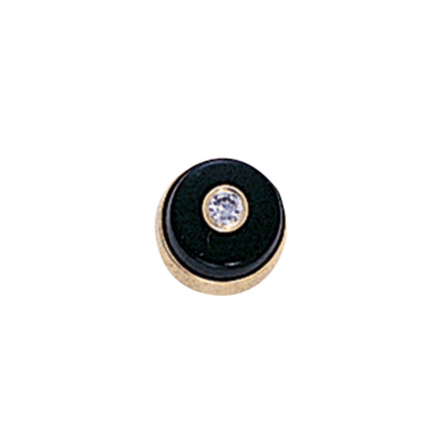 Round Onyx Tie Tack with Central Diamond (LKTT-25L-D)