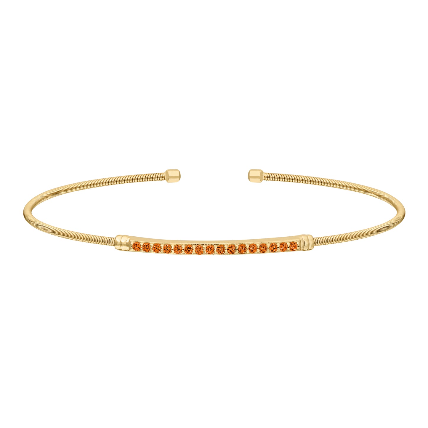 Single Cable Cuff Birthstone Bracelet - November