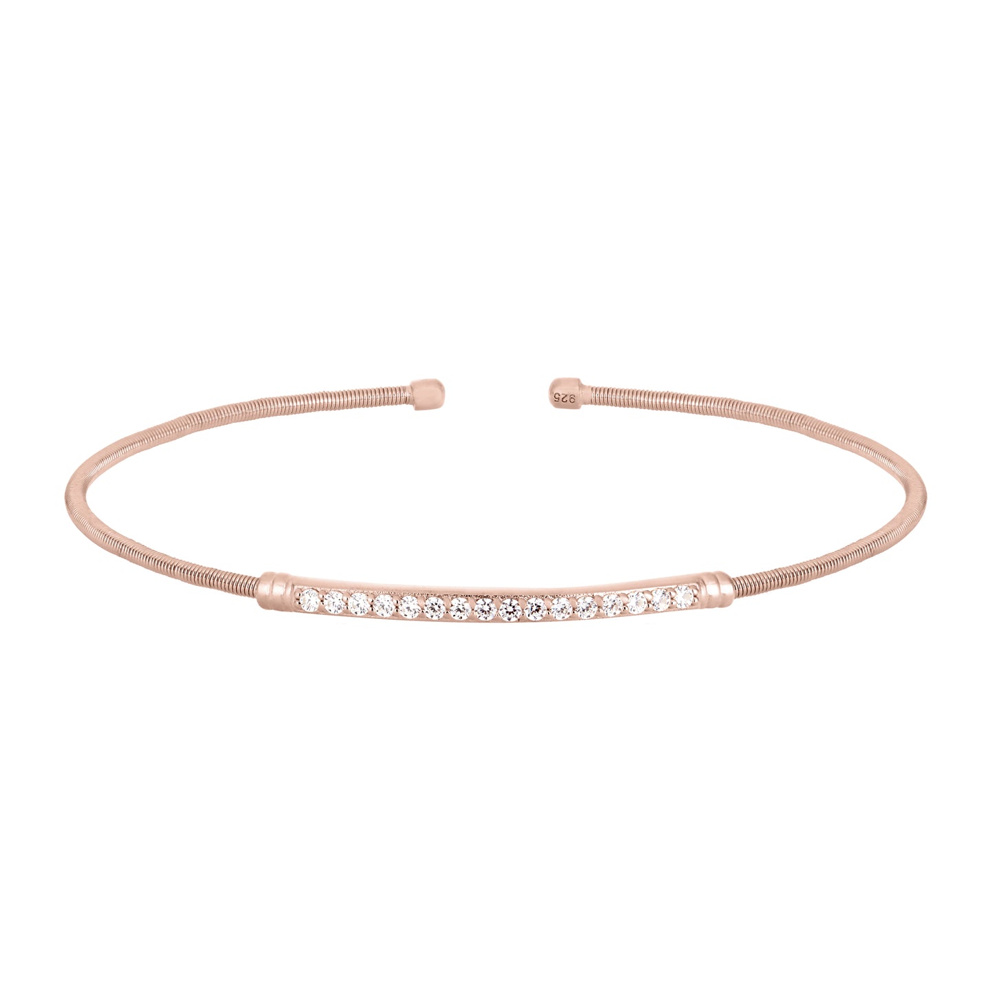 Single Cable Cuff Birthstone Bracelet - April