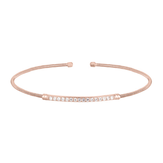 Single Cable Cuff Birthstone Bracelet - April