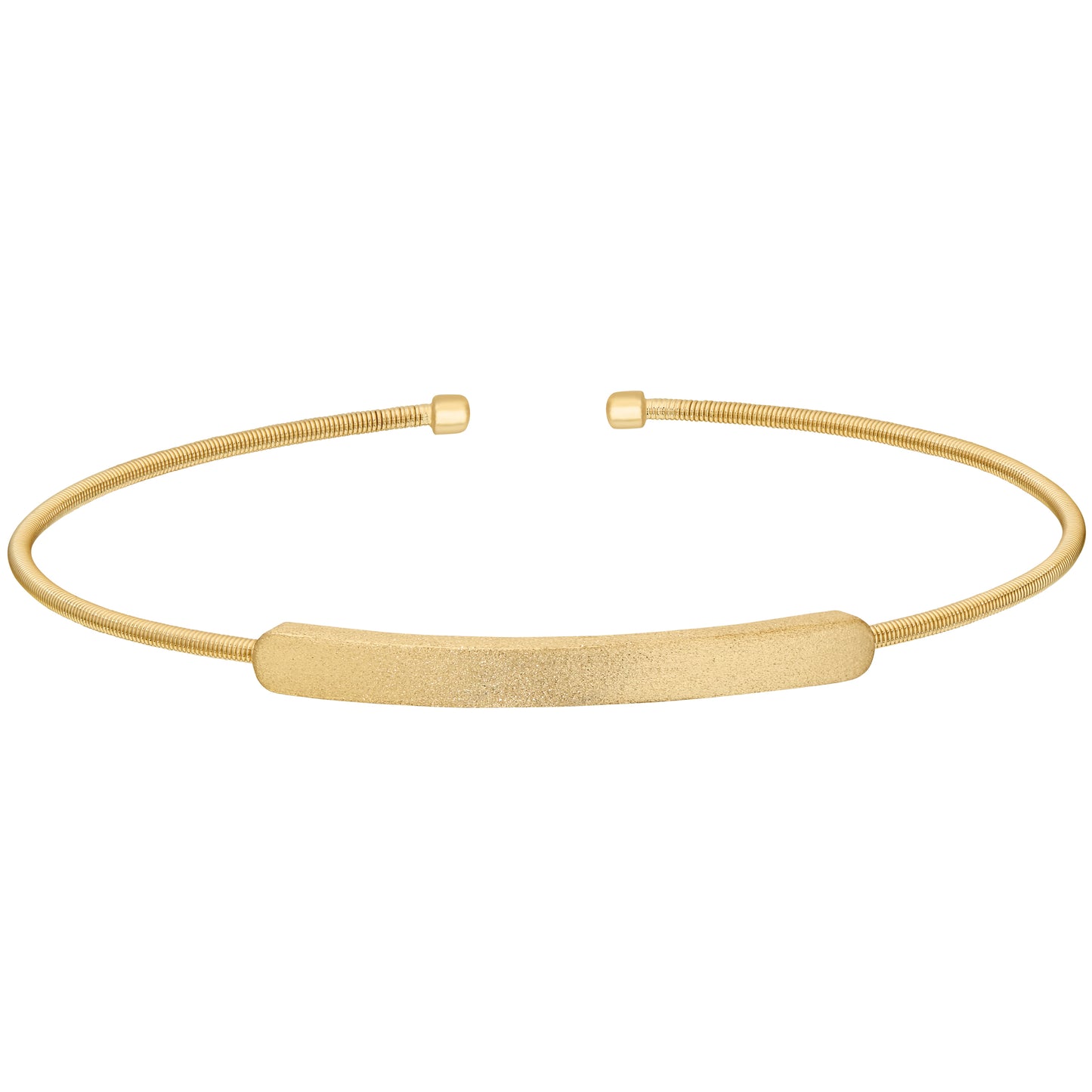 Cuff Bracelet with Engravable Name Plate (LL7029B-G)