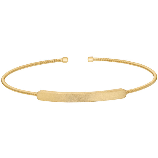 Cuff Bracelet with Engravable Name Plate   (LL7029B-G)