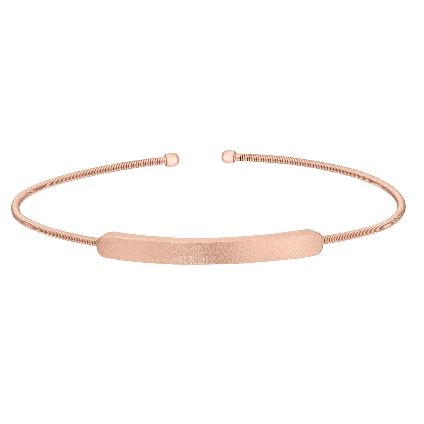 Cuff Bracelet with Engravable Name Plate (LL7029B-RG)