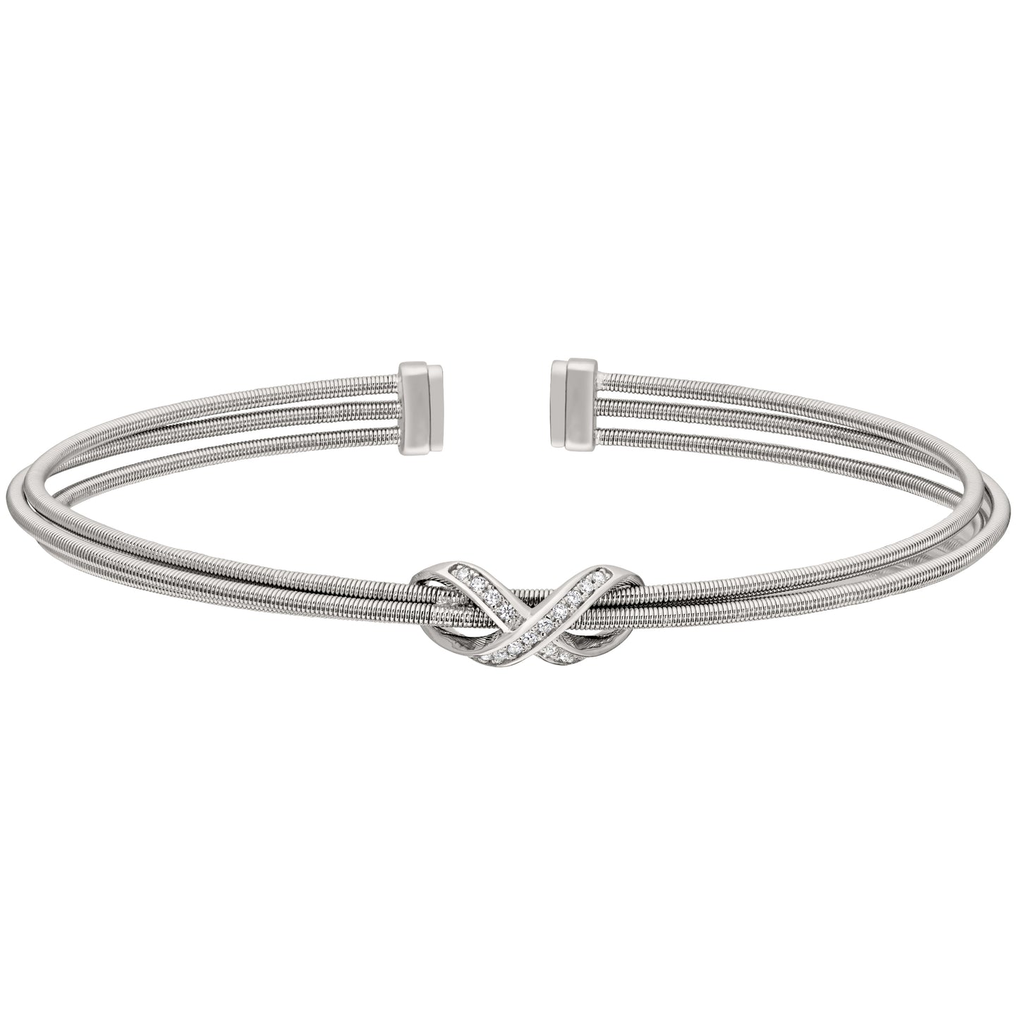 Three Cable Cuff Bracelet with Infinity (LL7036B-RH-RH)