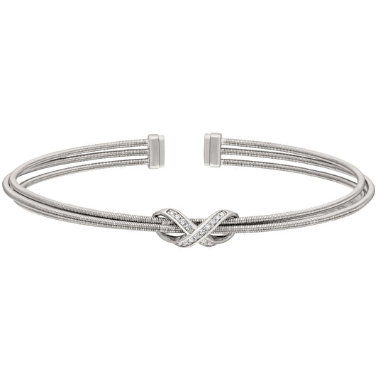 Three Cable Cuff Bracelet with Infinity   (LL7036B-RH-RH)