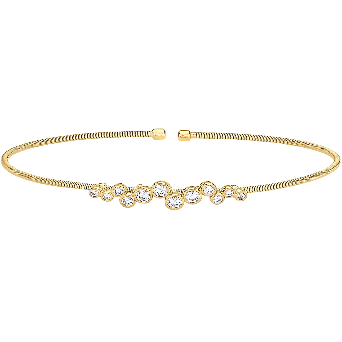 Single Cable Cuff Bracelet with Bubble Pattern (LL7065B-G)