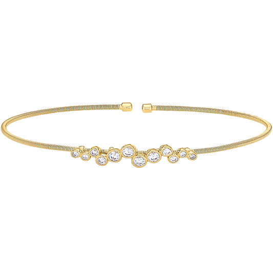 Single Cable Cuff Bracelet with Bubble Pattern   (LL7065B-G)