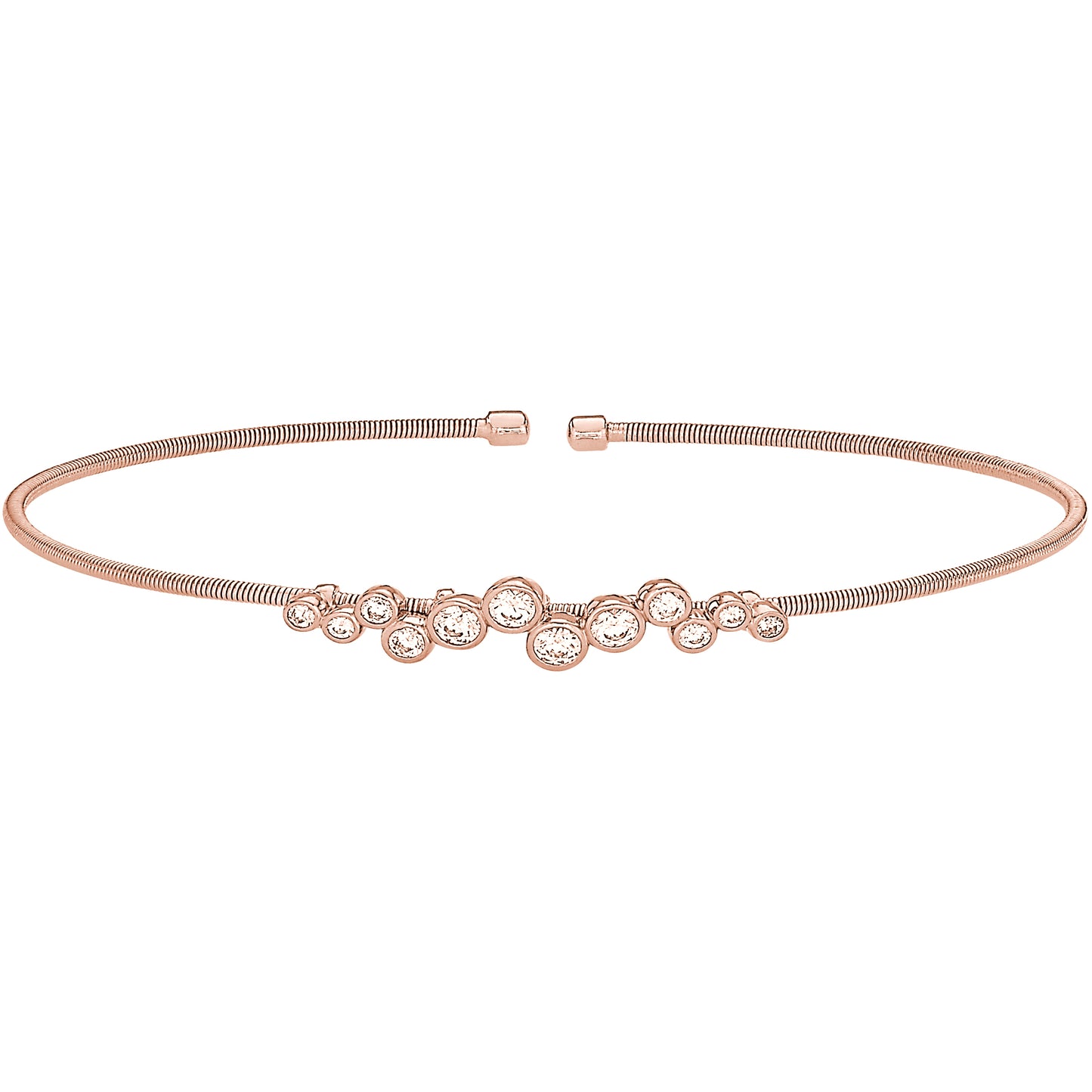 Single Cable Cuff Bracelet with Bubble Pattern (LL7065B-RG)