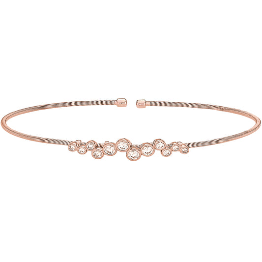 Single Cable Cuff Bracelet with Bubble Pattern   (LL7065B-RG)