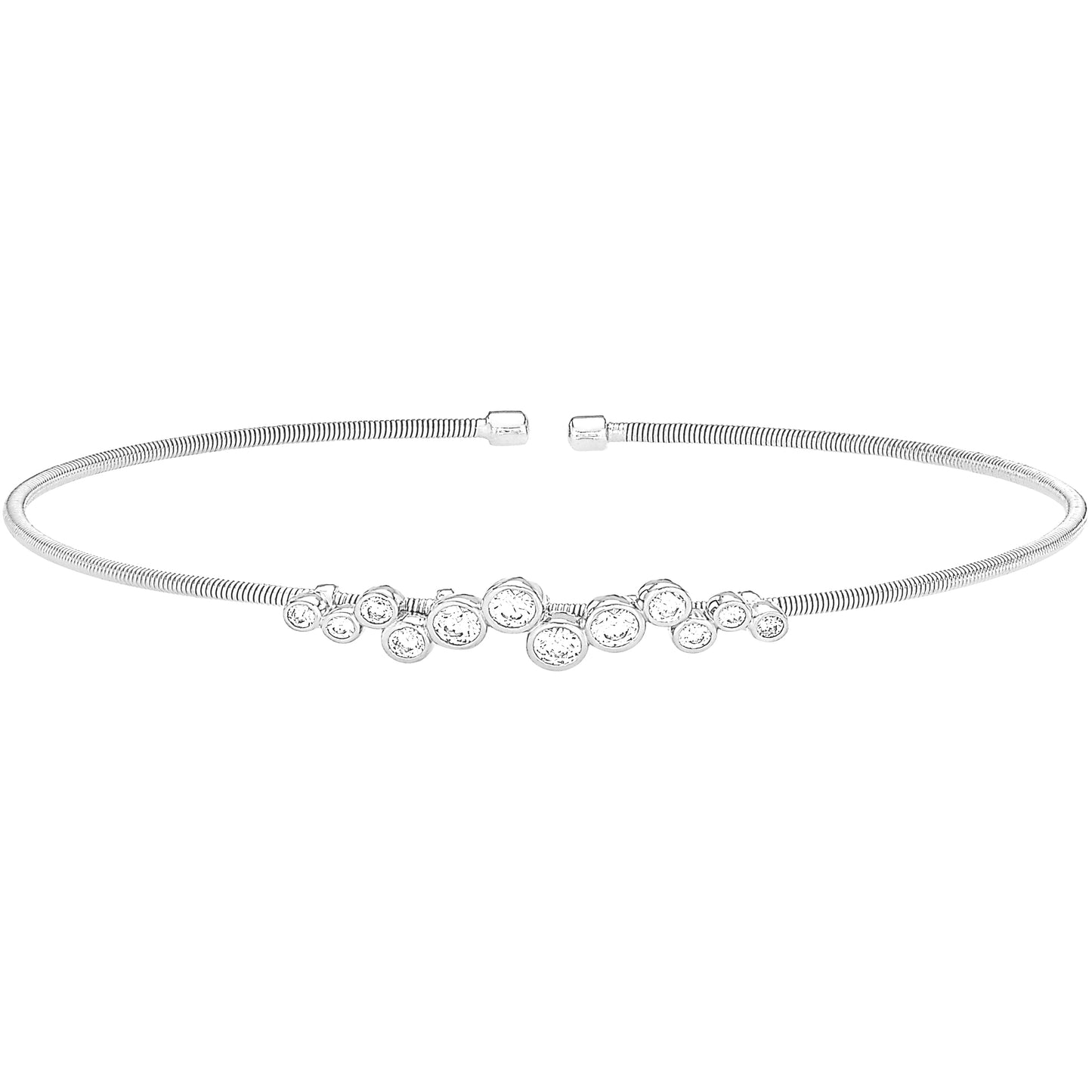 Single Cable Cuff Bracelet with Bubble Pattern (LL7065B-RH)