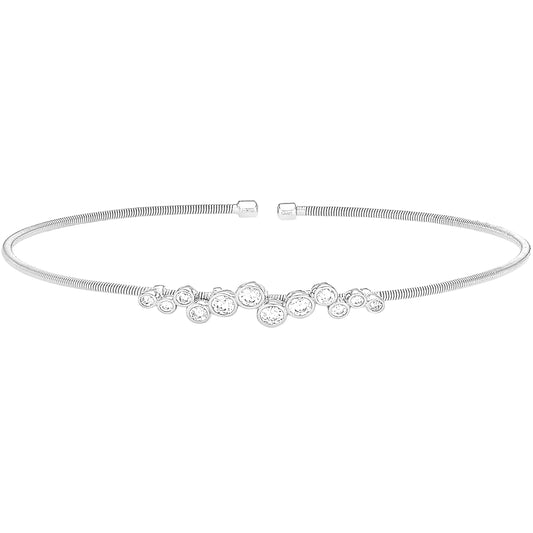 Single Cable Cuff Bracelet with Bubble Pattern   (LL7065B-RH)