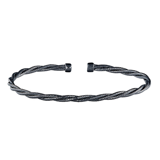 Tightly Twisted Cable Cuff Bracelet   (LL7106B-BR)