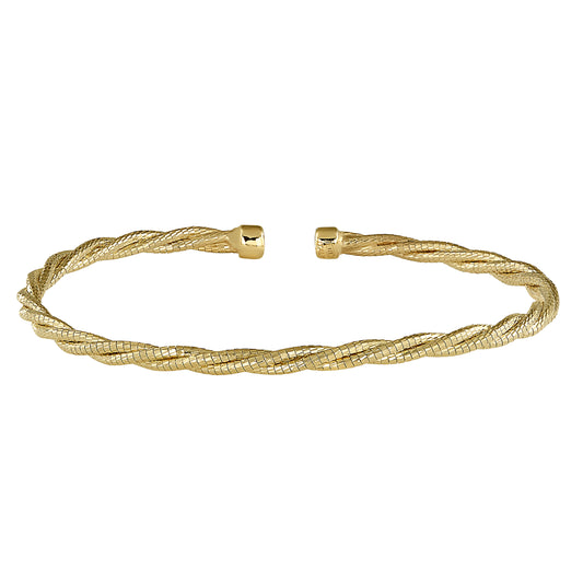 Tightly Twisted Cable Cuff Bracelet   (LL7106B-G)