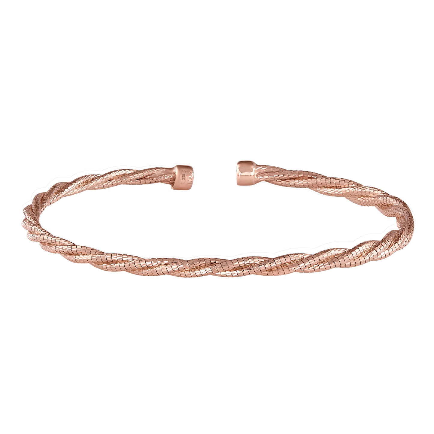Tightly Twisted Cable Cuff Bracelet (LL7106B-RG)