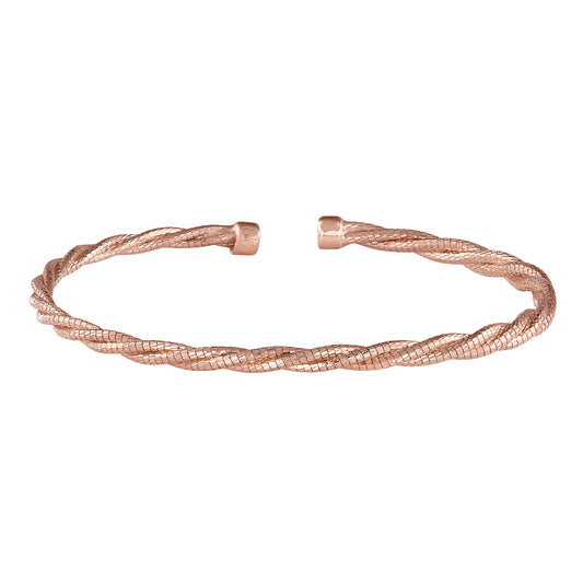 Tightly Twisted Cable Cuff Bracelet   (LL7106B-RG)