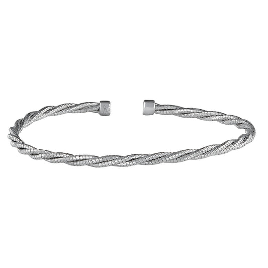 Tightly Twisted Cable Cuff Bracelet   (LL7106B-RH)
