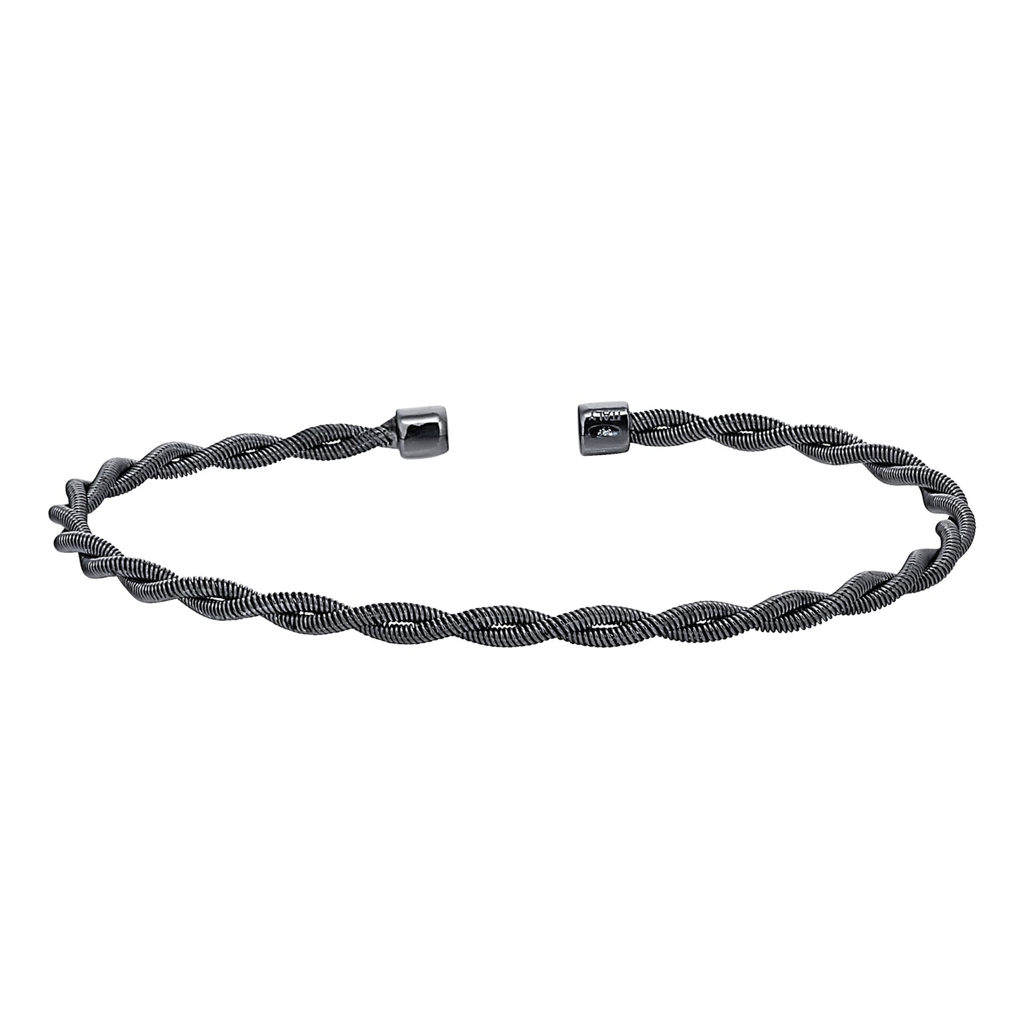 Thin Tightly Twisted Cable Cuff Bracelet (LL7113B-BR)