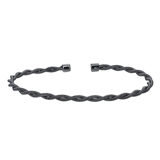 Thin Tightly Twisted Cable Cuff Bracelet   (LL7113B-BR)