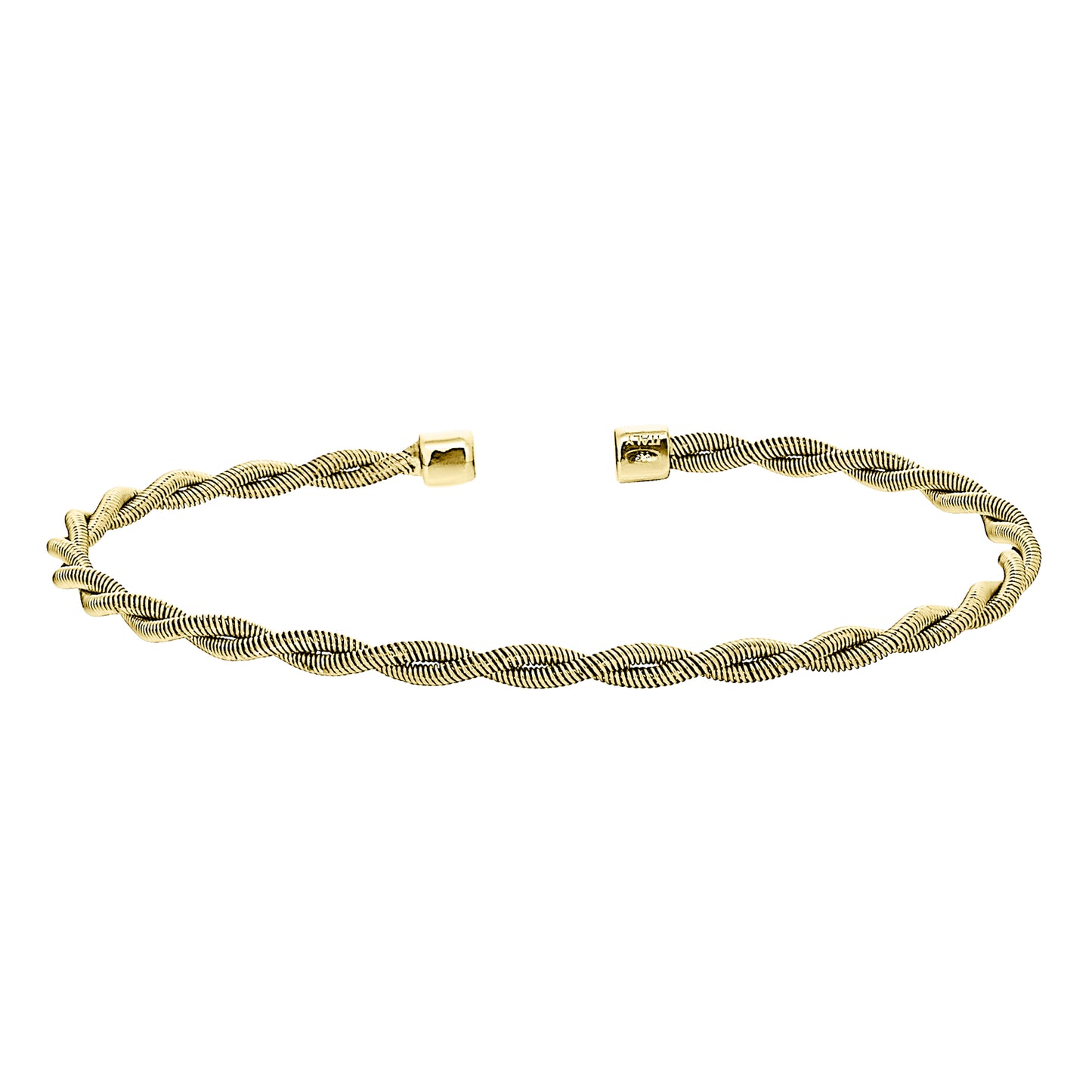 Thin Tightly Twisted Cable Cuff Bracelet (LL7113B-G)