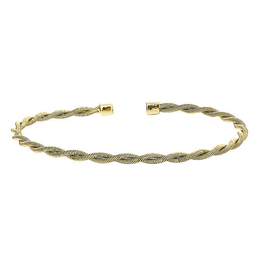 Thin Tightly Twisted Cable Cuff Bracelet   (LL7113B-G)
