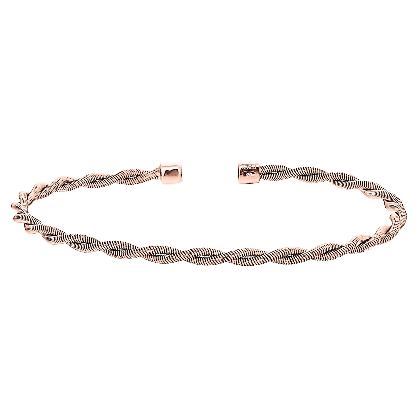 Thin Tightly Twisted Cable Cuff Bracelet (LL7113B-RG)