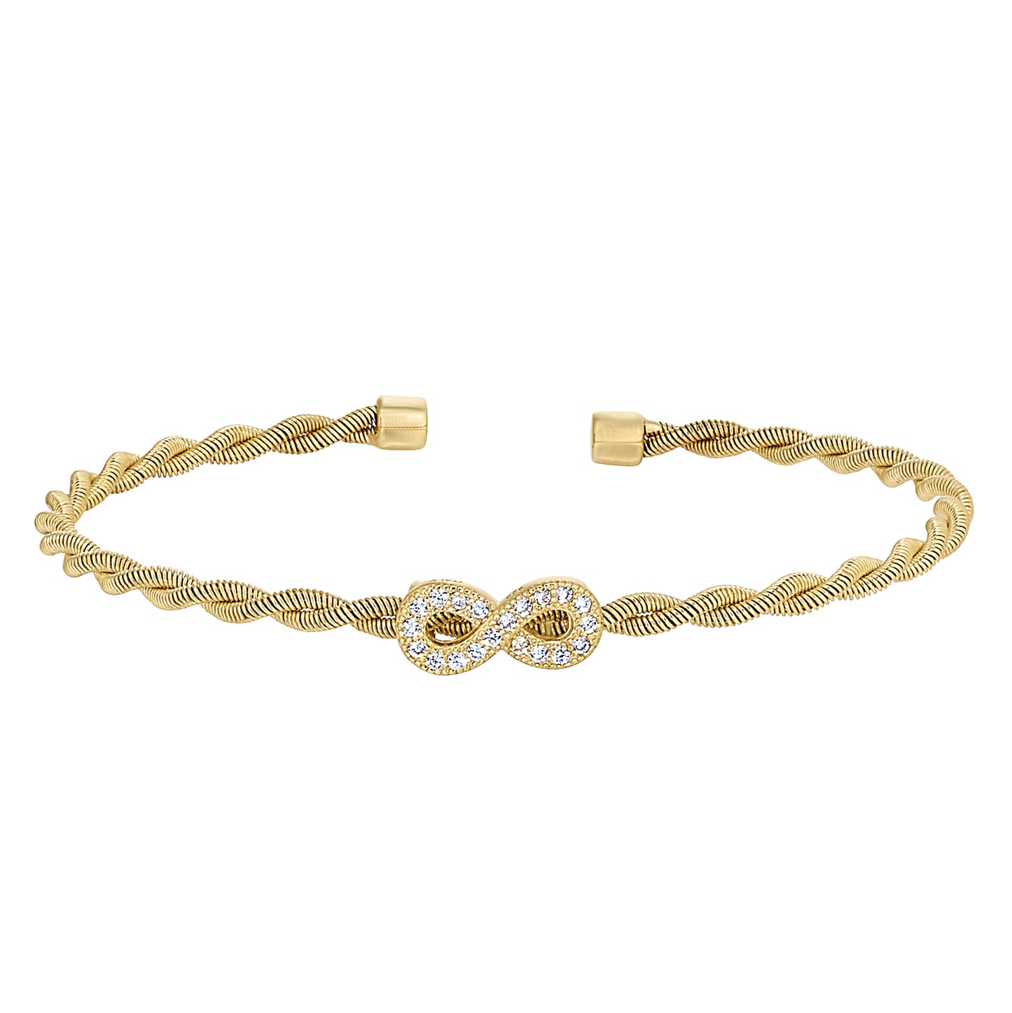 Twisted Cable Cuff Bracelet with Central Infinity (LL7116B-G)