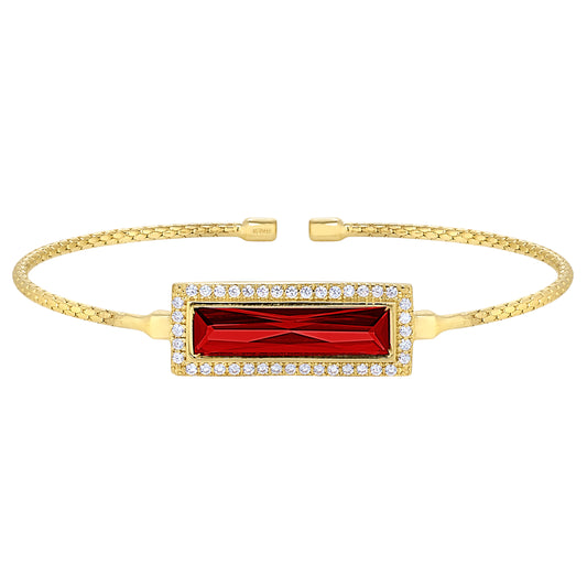 Rectangle Birthstone Cuff Bracelet - January   (LL7121B1-G)