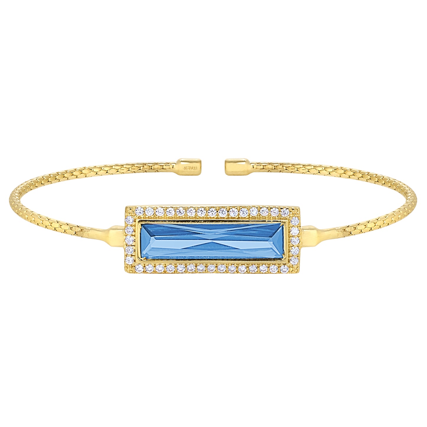 Rectangle Birthstone Cuff Bracelet - December