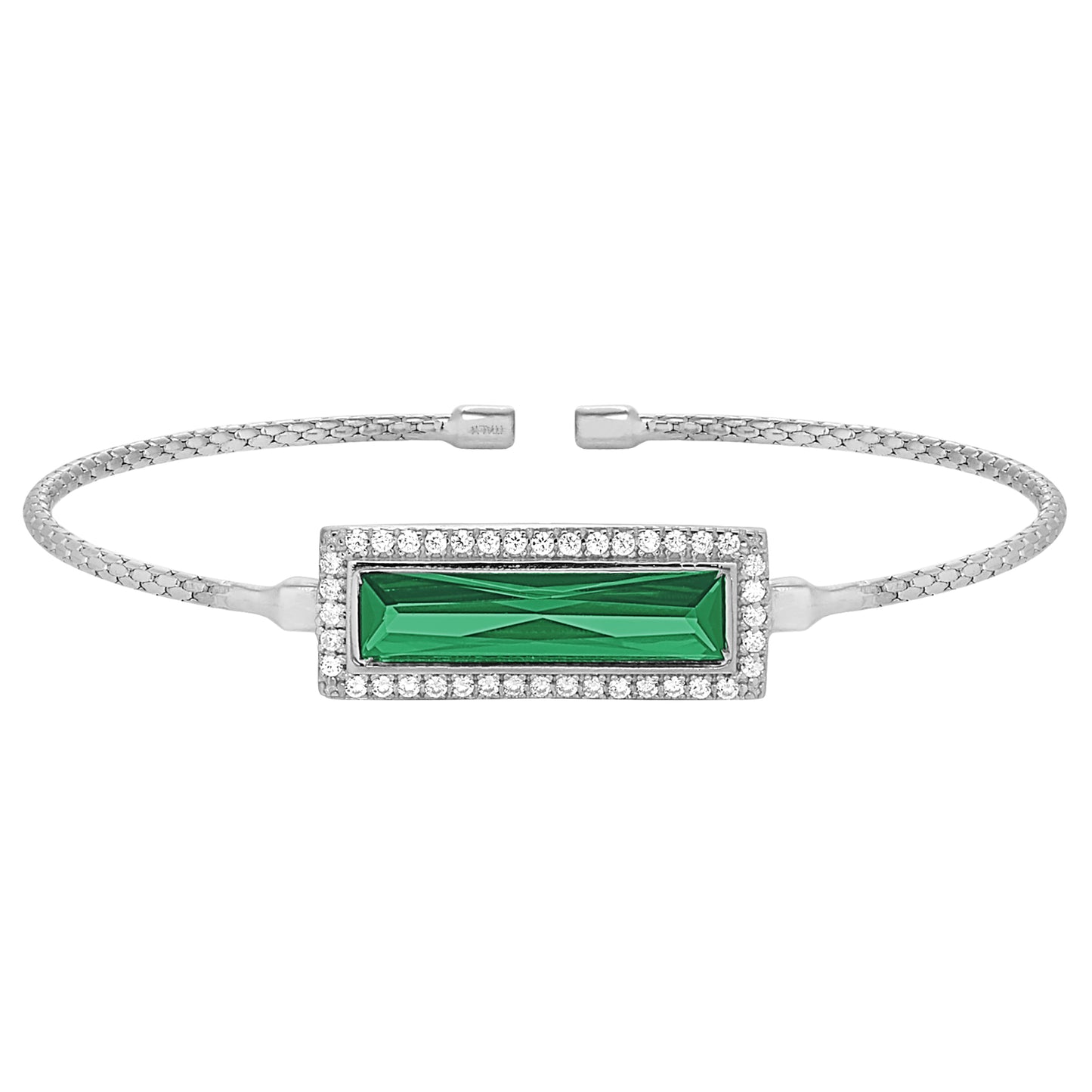 Rectangle Birthstone Cuff Bracelet - May