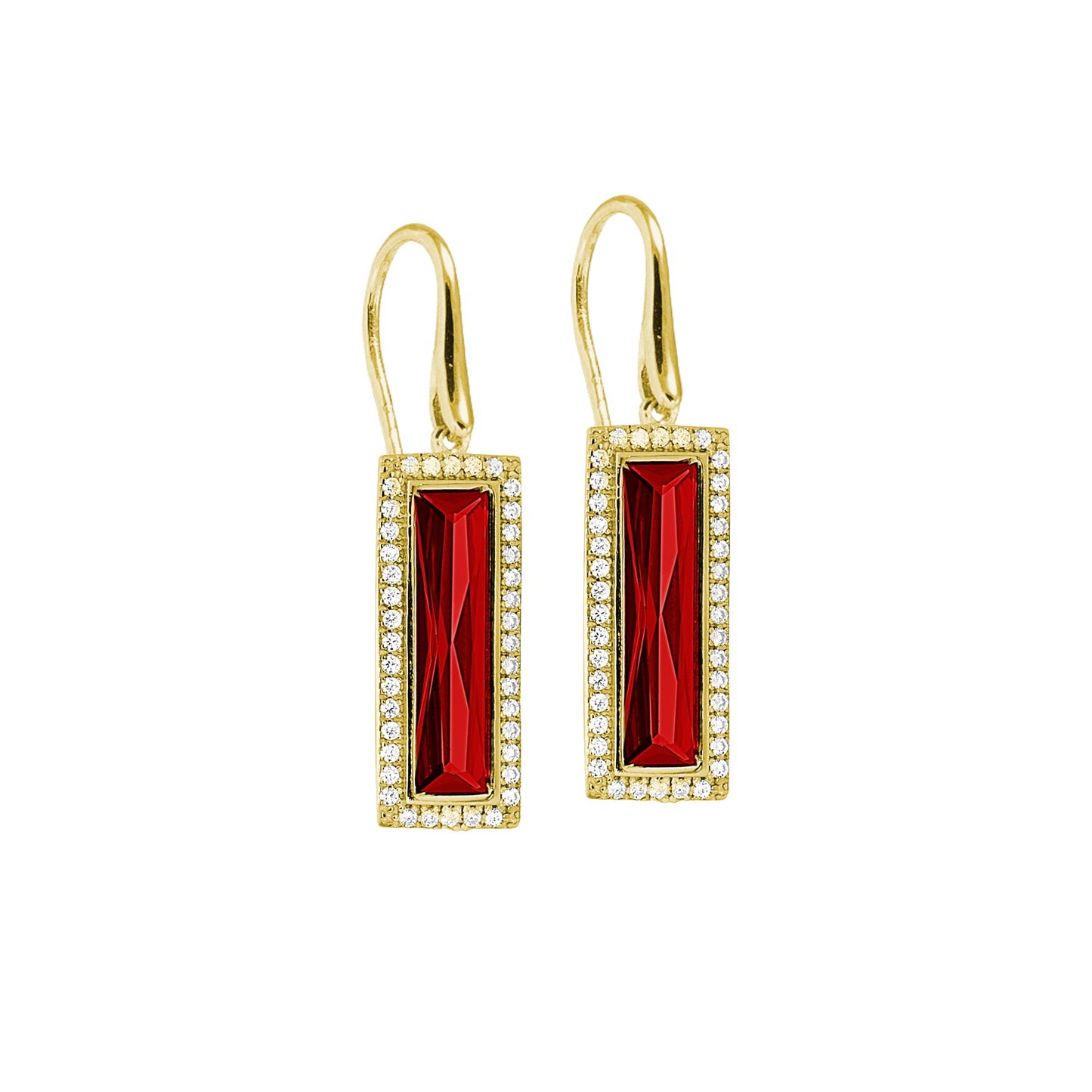 Rectangle Birthstone Drop Earrings - January (LL7121E1-G)
