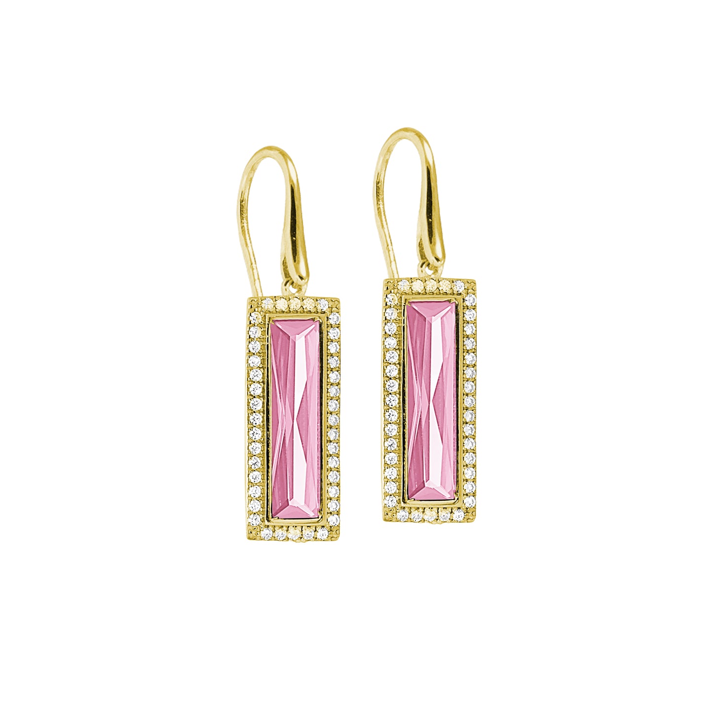 Rectangle Birthstone Drop Earrings - October (LL7121E10-G)