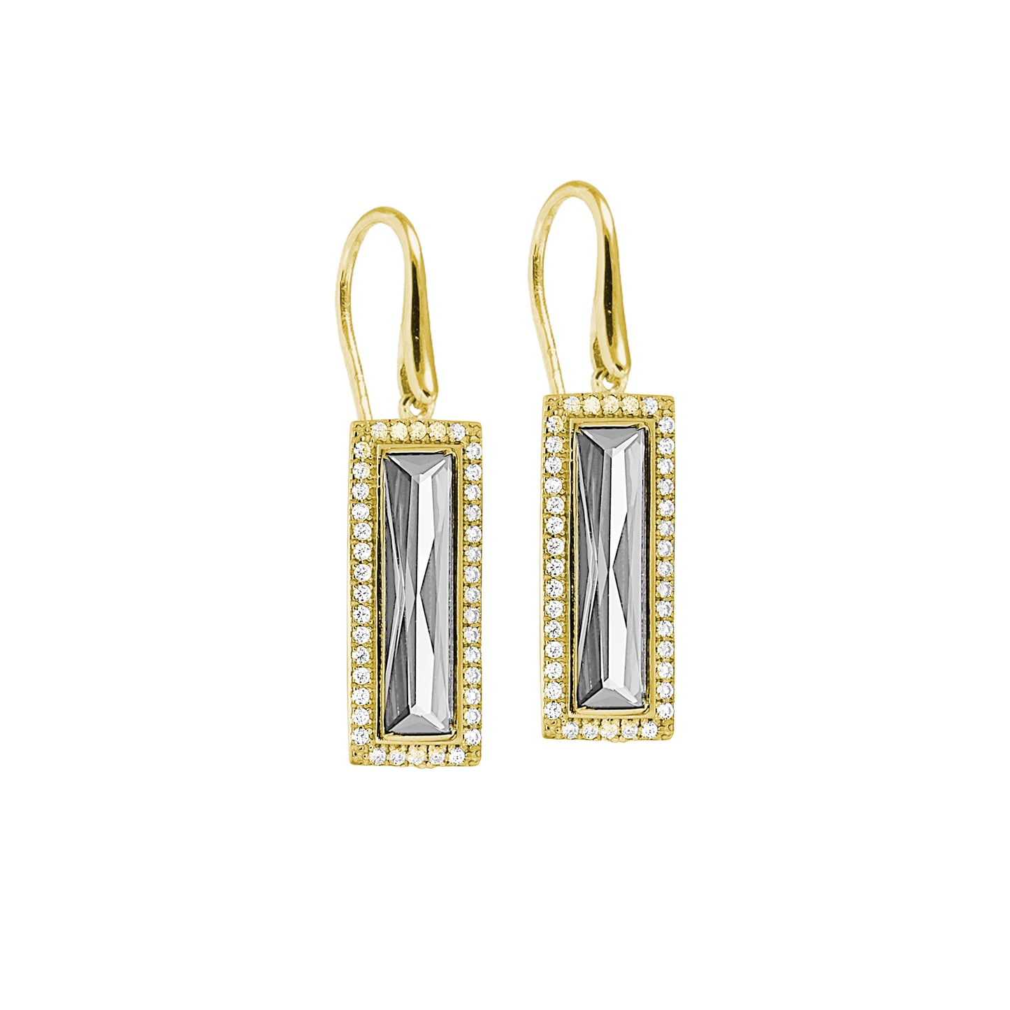 Rectangle Birthstone Drop Earrings - April (LL7121E4-G)