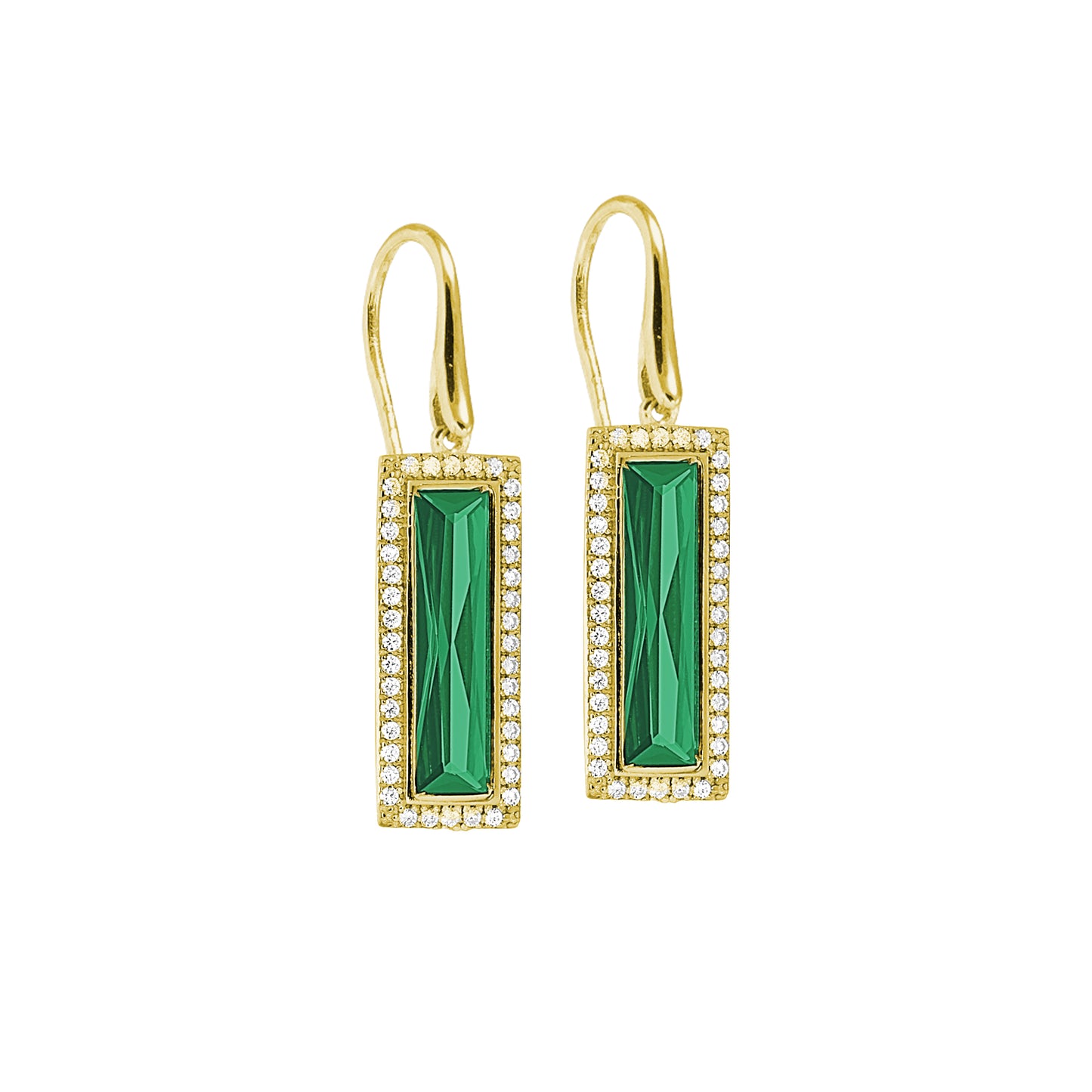 Rectangle Birthstone Drop Earrings - May (LL7121E5-G)