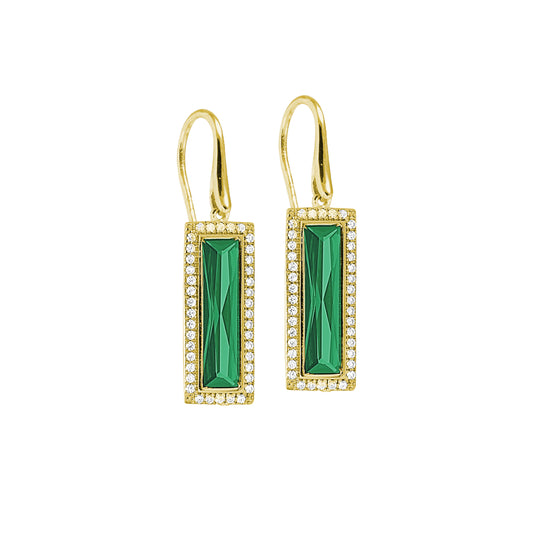 Rectangle Birthstone Drop Earrings - May   (LL7121E5-G)