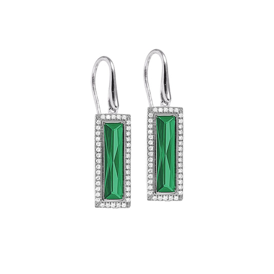 Rectangle Birthstone Drop Earrings - May   (LL7121E5-RH)