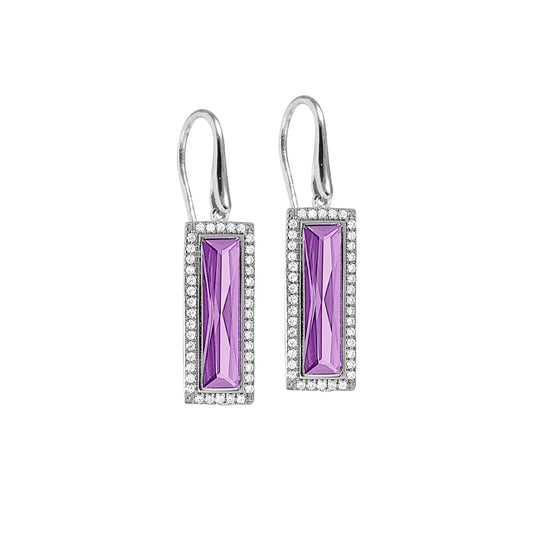 Rectangle Birthstone Drop Earrings - June   (LL7121E6-RH)
