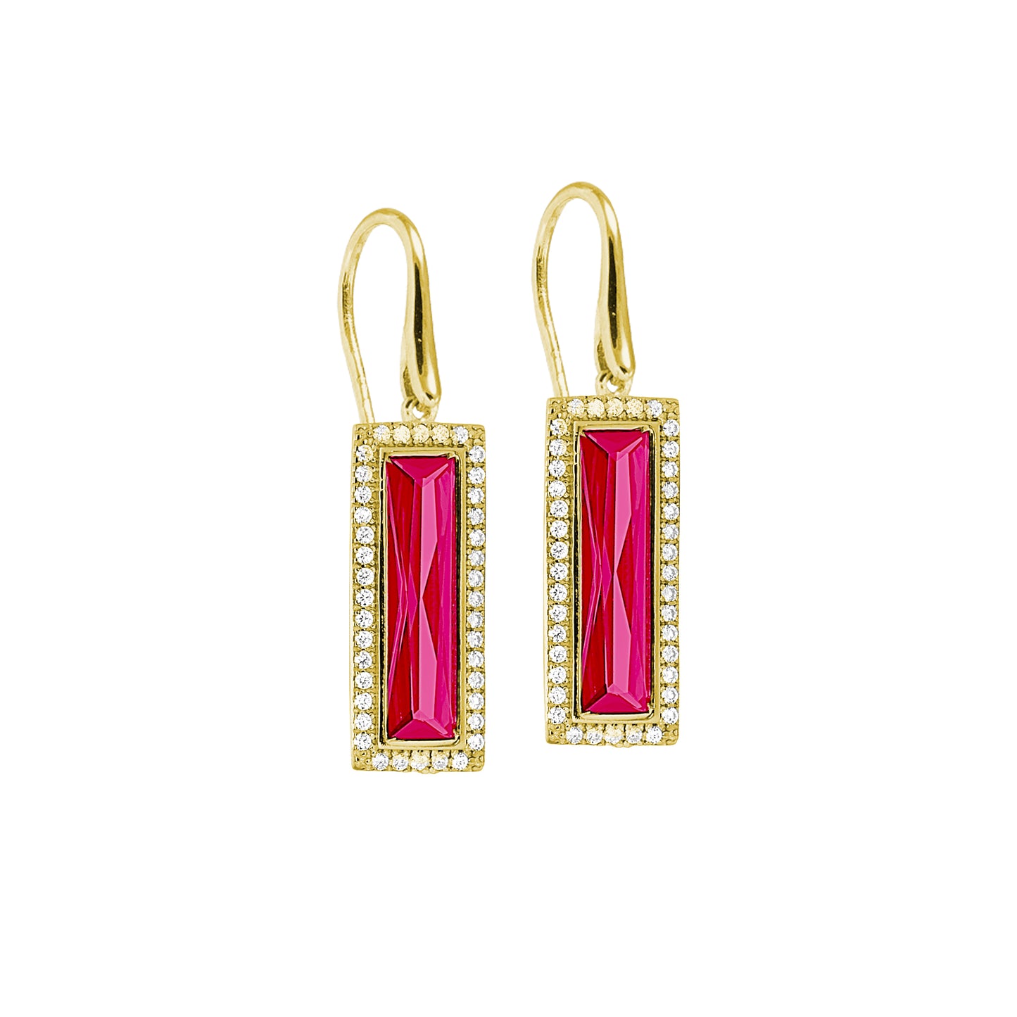 Rectangle Birthstone Drop Earrings - July (LL7121E7-G)