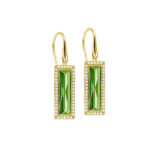 Rectangle Birthstone Drop Earrings - August   (LL7121E8-G)