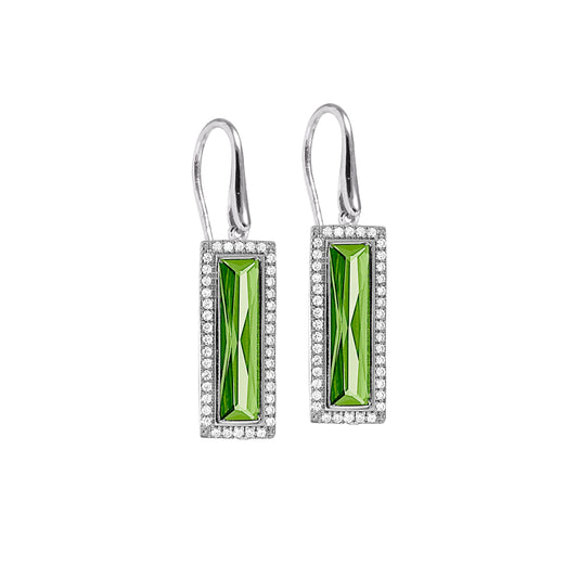 Rectangle Birthstone Drop Earrings - August   (LL7121E8-RH)