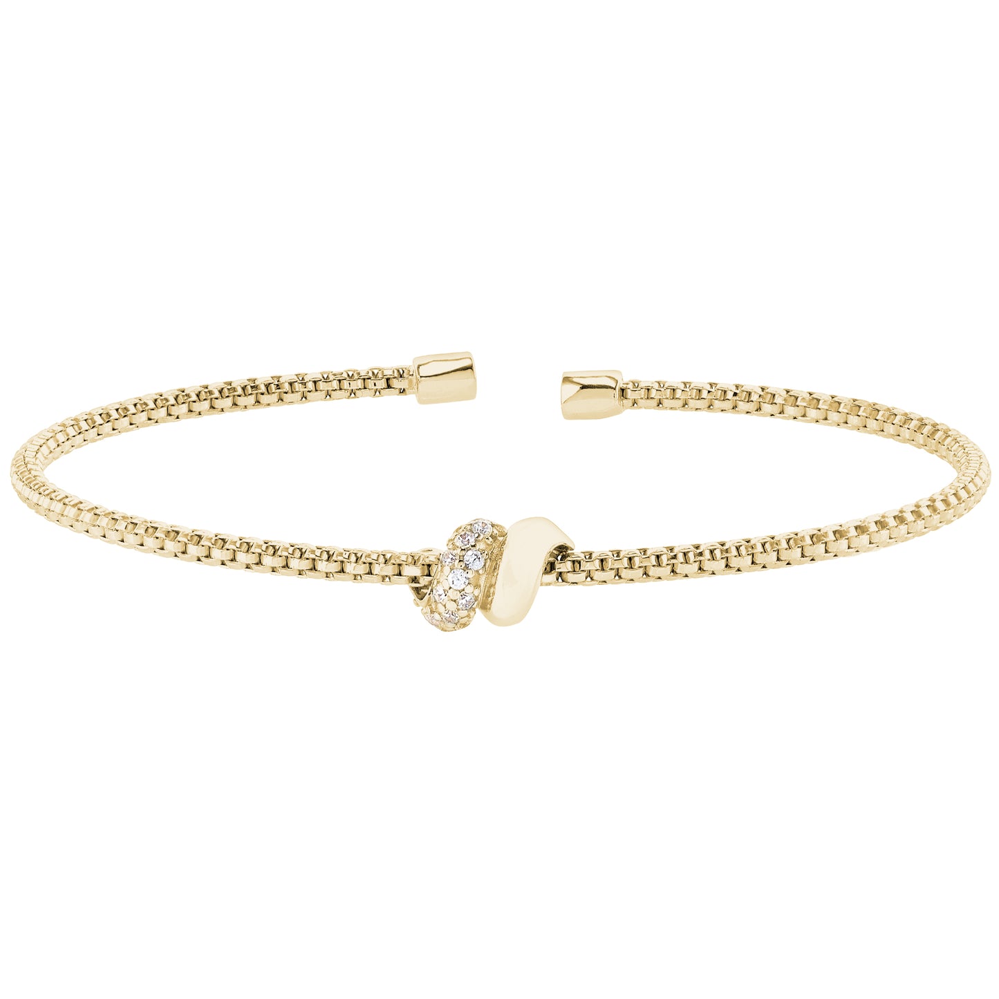Double Coil Wrap Cable Cuff Bracelet (LL7135B-G)