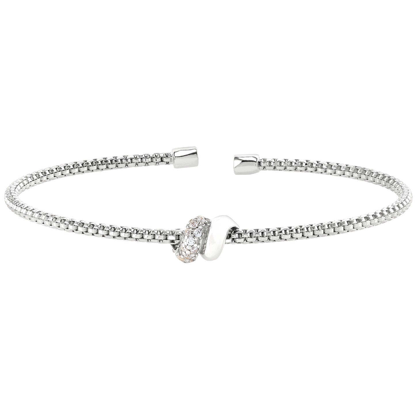Double Coil Wrap Cable Cuff Bracelet (LL7135B-RH)