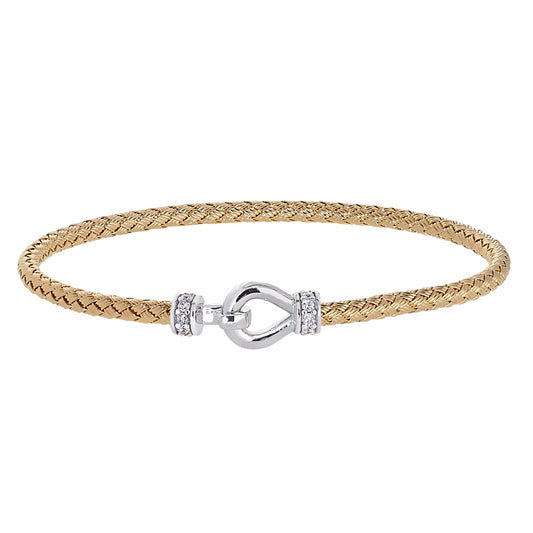 Loop and Hook Top Closure Basketweave Bracelet   (LL7170B-G-RH)