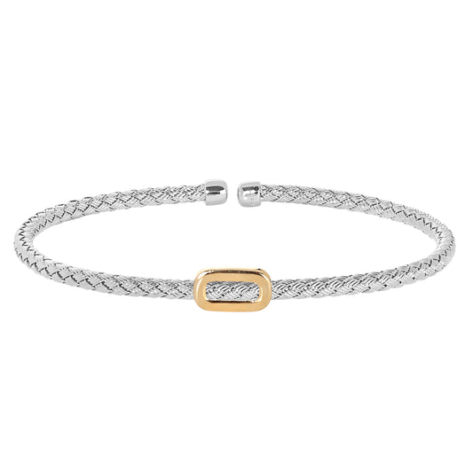 Basketweave Bracelet with Central Open Oval   (LL7171B-RH-G)