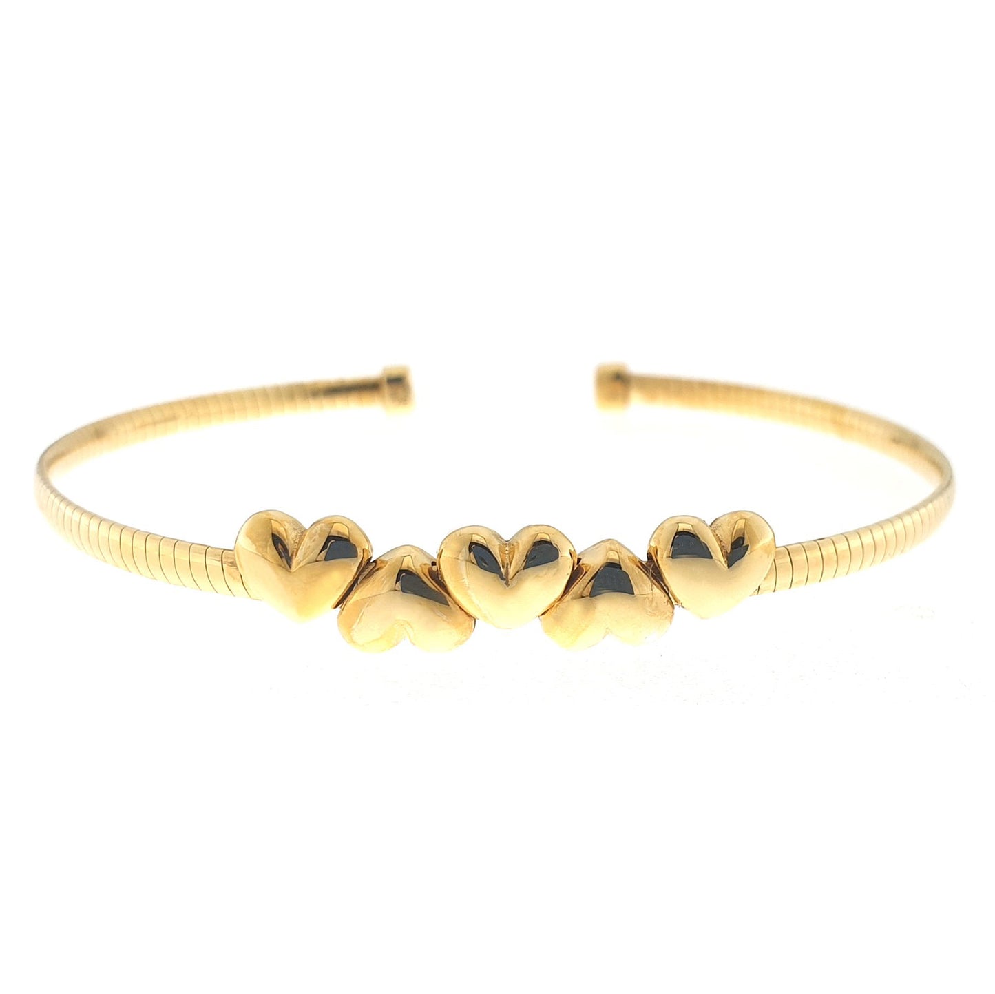 Five Heart Omega Cuff Bracelet (LL7161B-G)