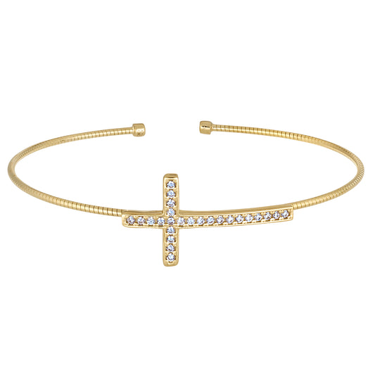 Cross Cable Cuff Bracelet   (LL7163B-G)
