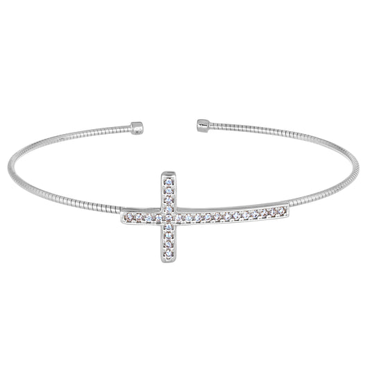 Cross Cable Cuff Bracelet   (LL7163B-RH)